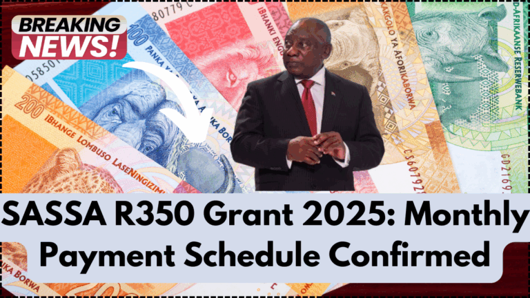 SASSA R350 Grant 2025: Monthly Payment Schedule Confirmed