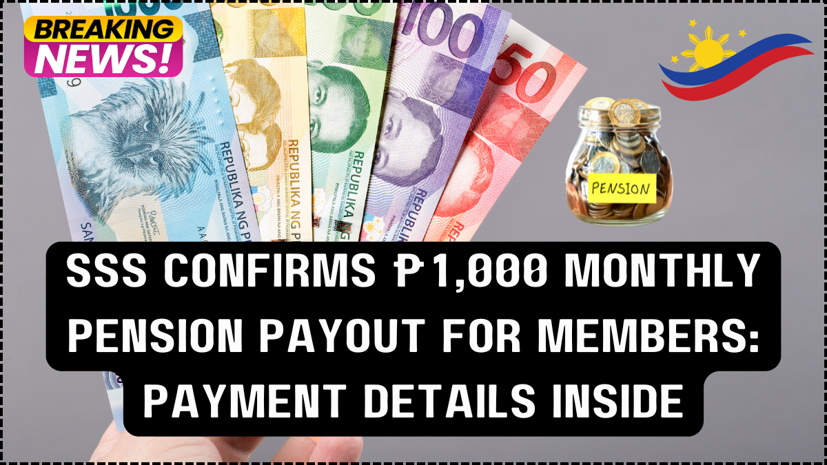 SSS Confirms ₱1,000 Monthly Pension Payout for Members: Payment Details Inside