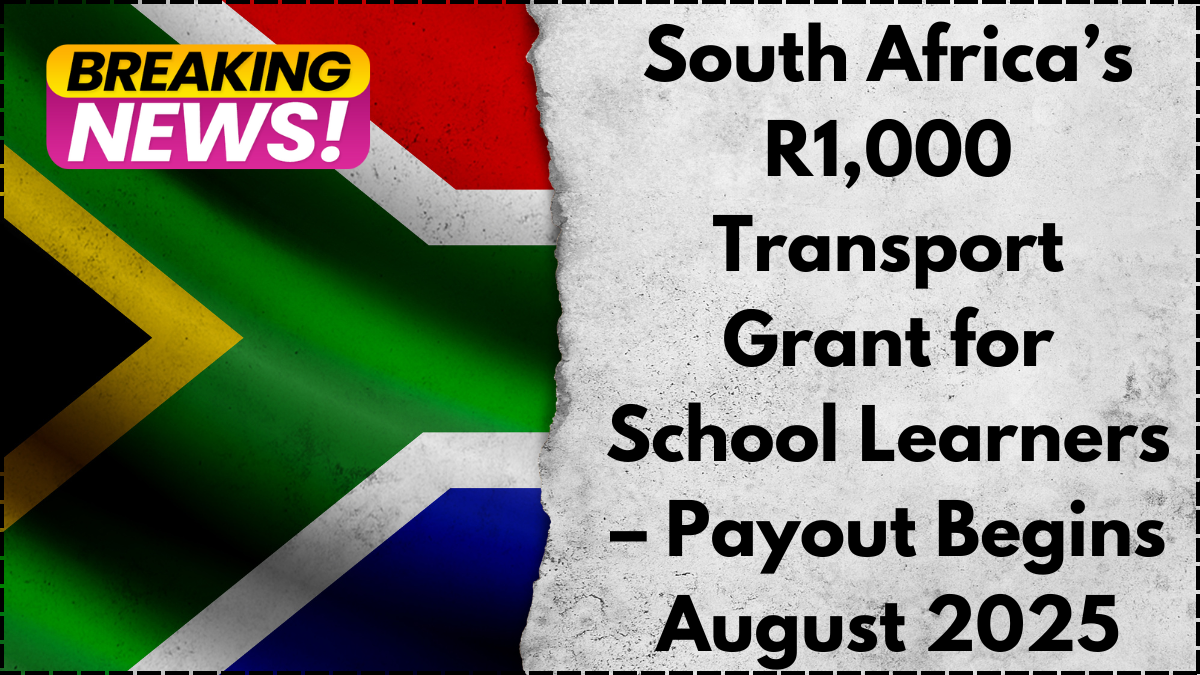 South Africa’s R1,000 Transport Grant for School Learners – Payout Begins August 2025