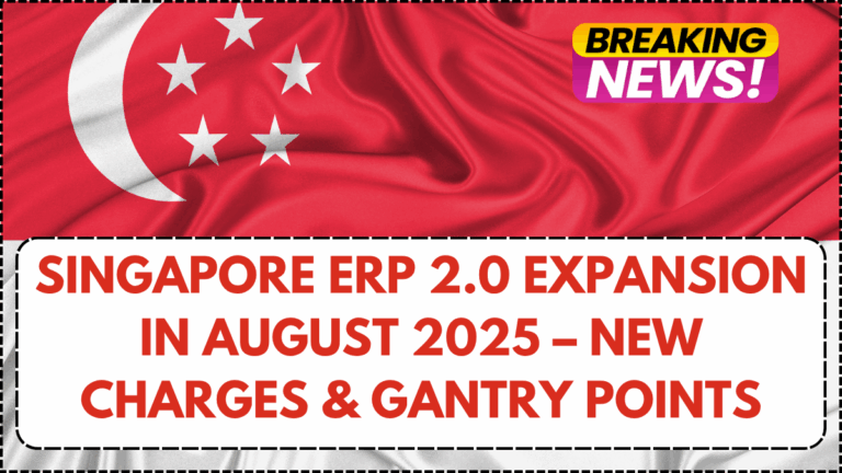 Singapore ERP 2.0 Expansion in August 2025 – New Charges & Gantry Points