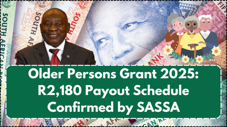 Older Persons Grant 2025: R2,180 Payout Schedule Confirmed by SASSA